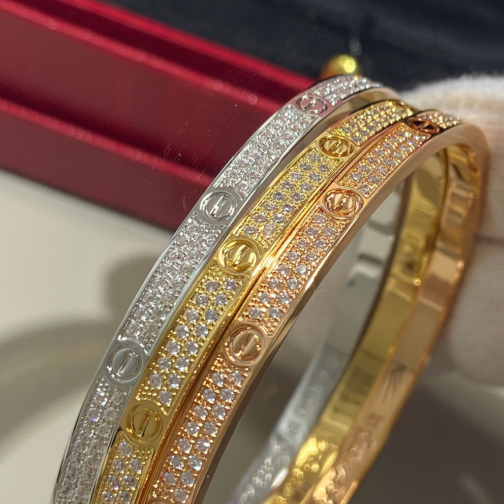 [⭐JeweliWhal]LOVE BRACELET 3.65MM DIAMOND-PAVED