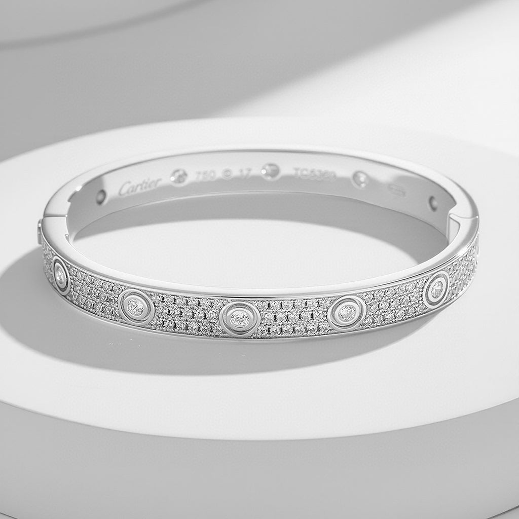 [⭐JeweliWhal]LOVE BRACELET 6.1MM DIAMOND-PAVED 10 BIG DIAMONDS