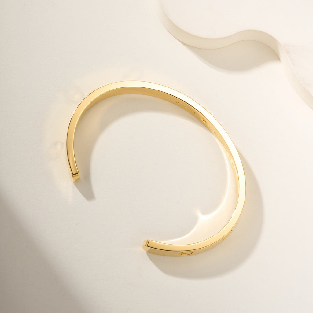 [⭐JeweliWhal]LOVE BRACELET 6.1MM 1 DIAMOND OPEN CUFF