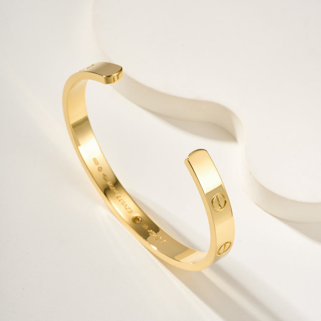 [⭐JeweliWhal]LOVE BRACELET 6.1MM 1 DIAMOND OPEN CUFF
