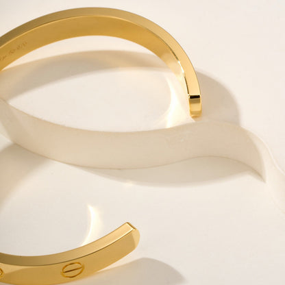 [⭐JeweliWhal]LOVE BRACELET 6.1MM 1 DIAMOND OPEN CUFF