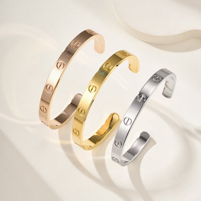 [⭐JeweliWhal]LOVE BRACELET 6.1MM OPEN CUFF