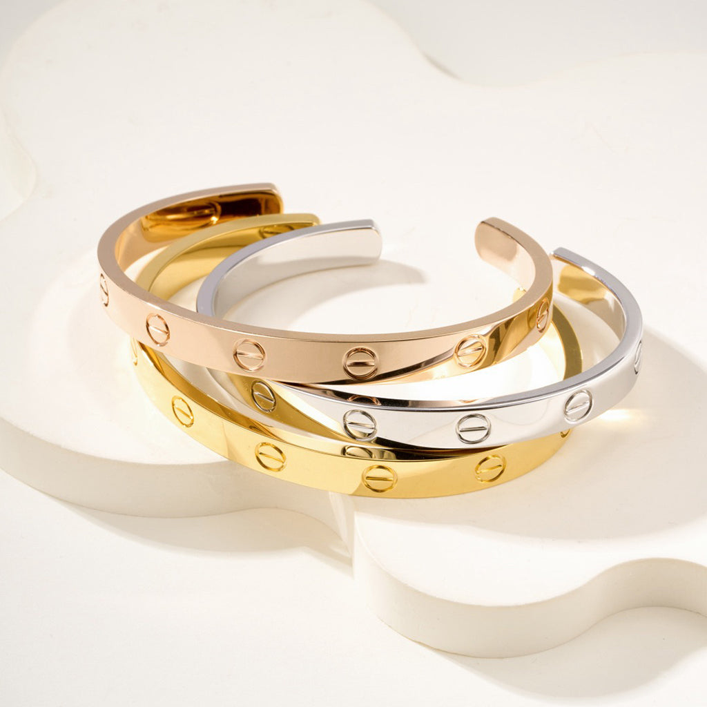 [⭐JeweliWhal]LOVE BRACELET 6.1MM OPEN CUFF