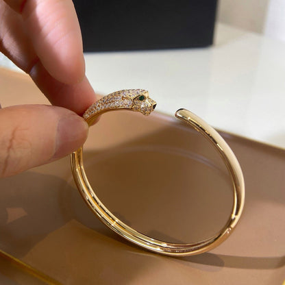 [⭐JeweliWhal]PANTHERE HALF DIAMOND OPEN BRACELET