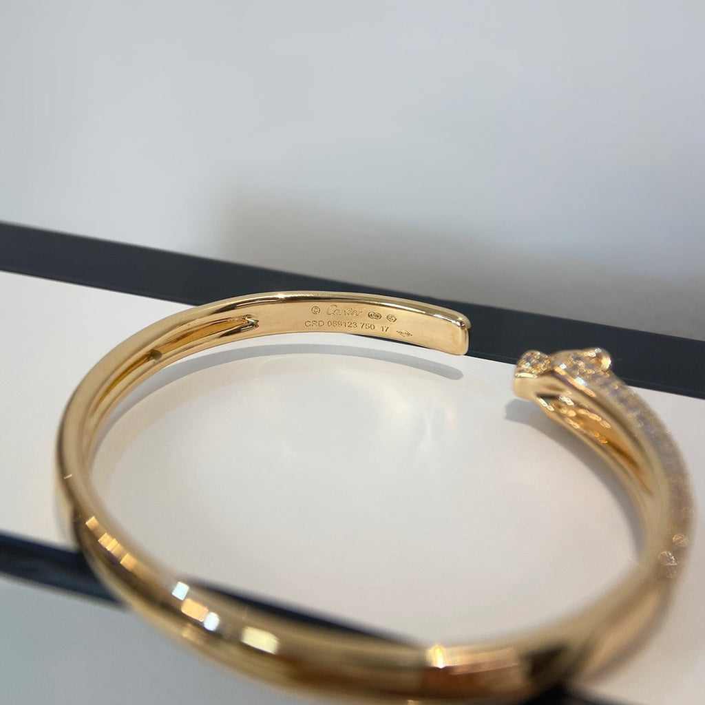 [⭐JeweliWhal]PANTHERE HALF DIAMOND OPEN BRACELET