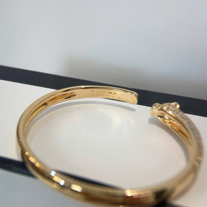 [⭐JeweliWhal]PANTHERE HALF DIAMOND OPEN BRACELET