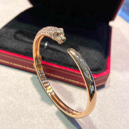 [⭐JeweliWhal]PANTHERE HALF DIAMOND OPEN BRACELET
