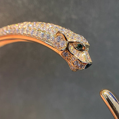 [⭐JeweliWhal]PANTHERE HALF DIAMOND OPEN BRACELET