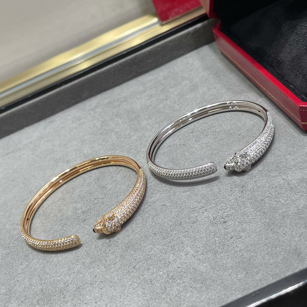 [⭐JeweliWhal]PANTHERE FULL DIAMOND OPEN BRACELET