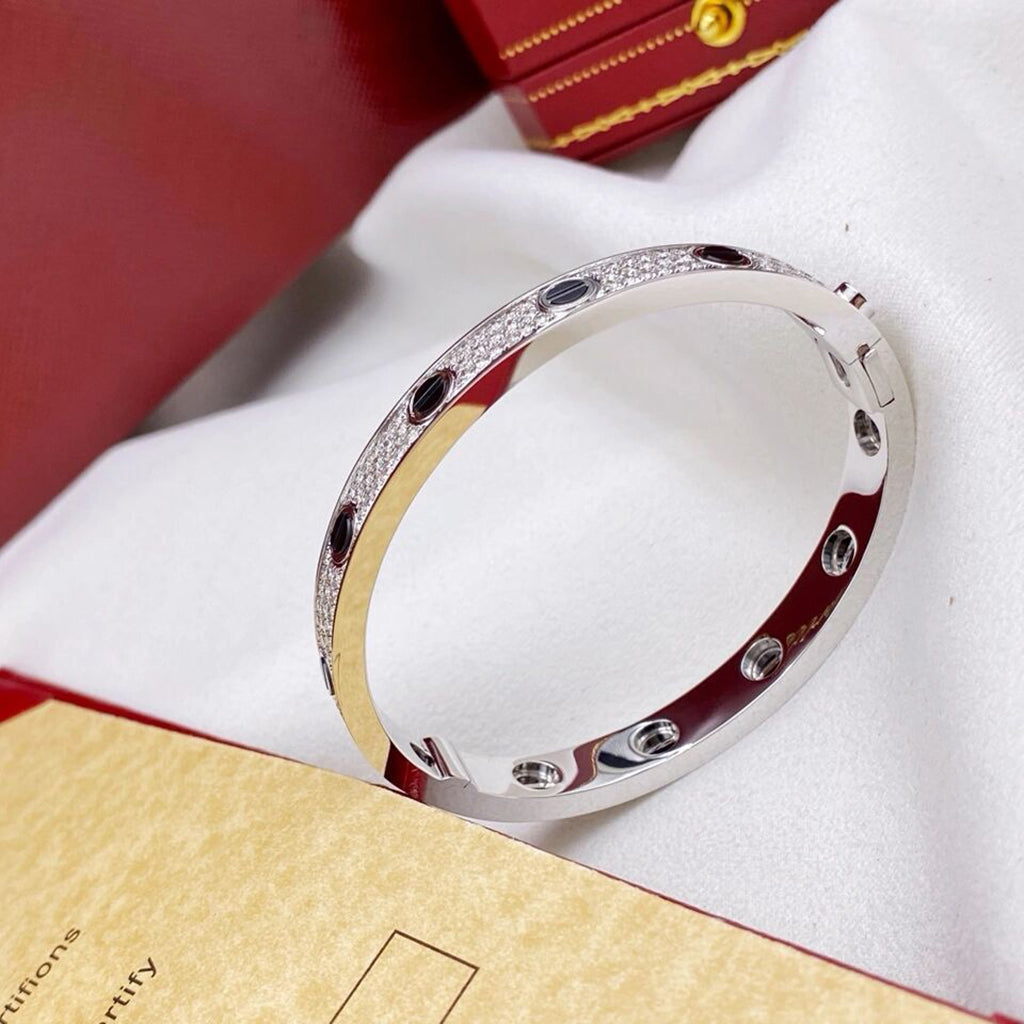 [⭐JeweliWhal]LOVE BRACELET 6.1MM DIAMOND-PAVED CERAMIC