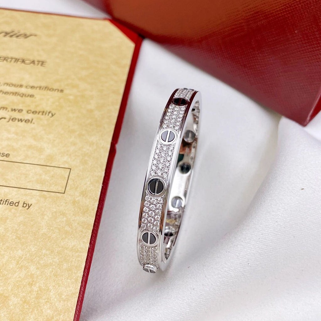 [⭐JeweliWhal]LOVE BRACELET 6.1MM DIAMOND-PAVED CERAMIC