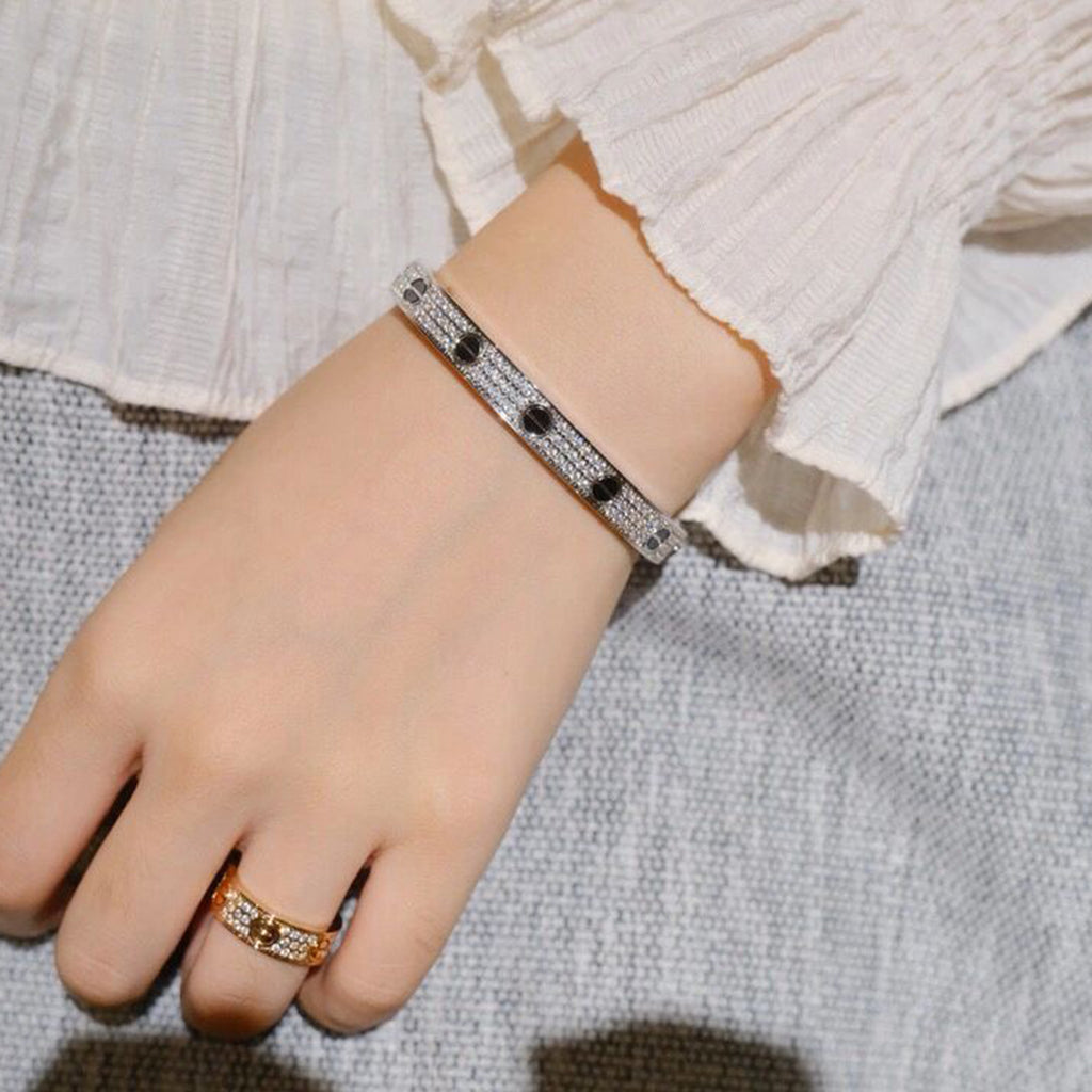 [⭐JeweliWhal]LOVE BRACELET 6.1MM DIAMOND-PAVED CERAMIC