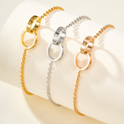 [⭐JeweliWhal]LOVE BRACELET DOUBLE RING