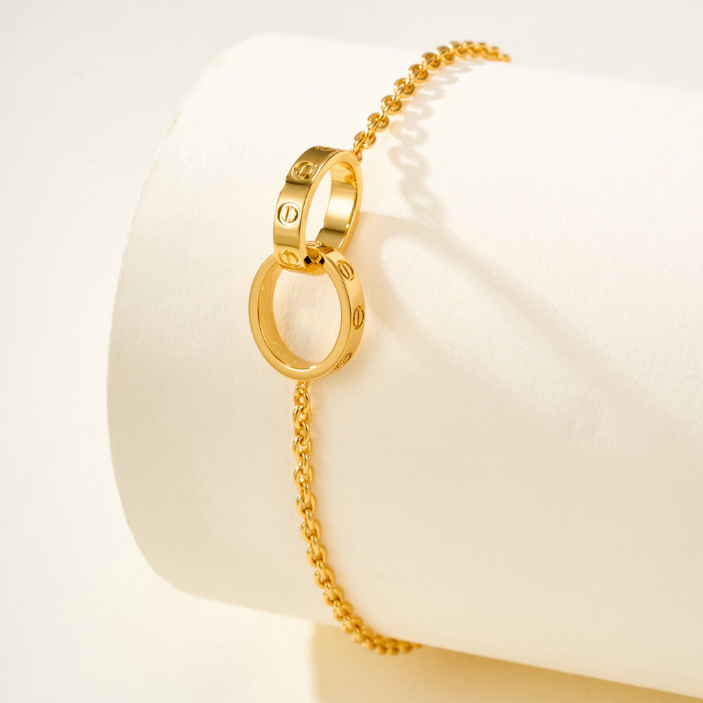 [⭐JeweliWhal]LOVE BRACELET DOUBLE RING