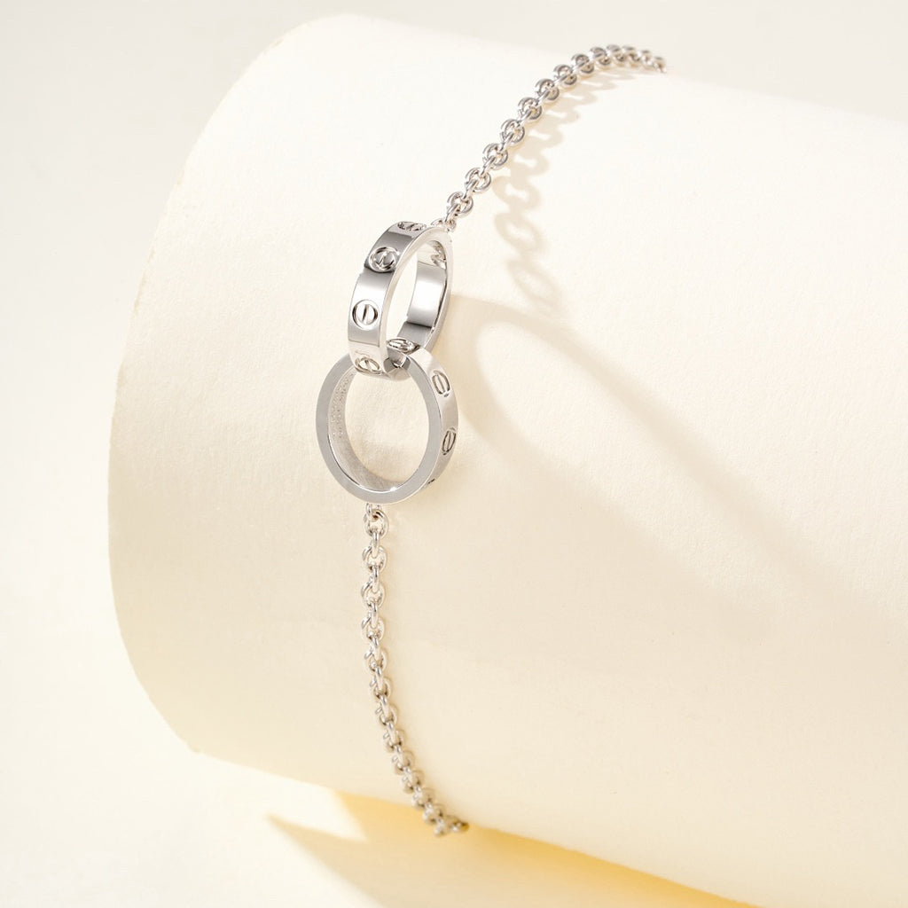 [⭐JeweliWhal]LOVE BRACELET DOUBLE RING