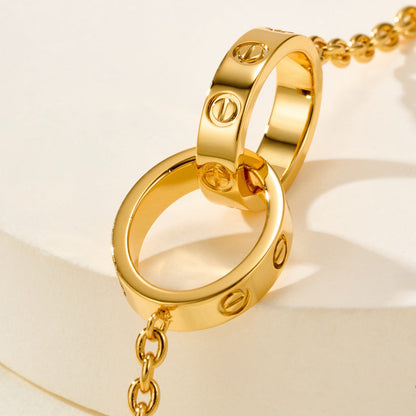[⭐JeweliWhal]LOVE BRACELET DOUBLE RING
