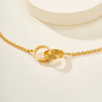 [⭐JeweliWhal]LOVE BRACELET DOUBLE RING