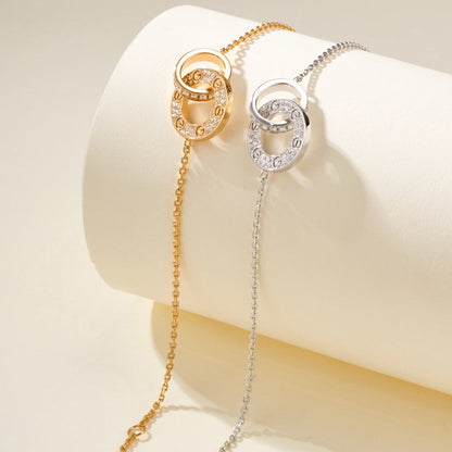 [⭐JeweliWhal]LOVE DOUBLE RING FULL DIAMOND BRACELET
