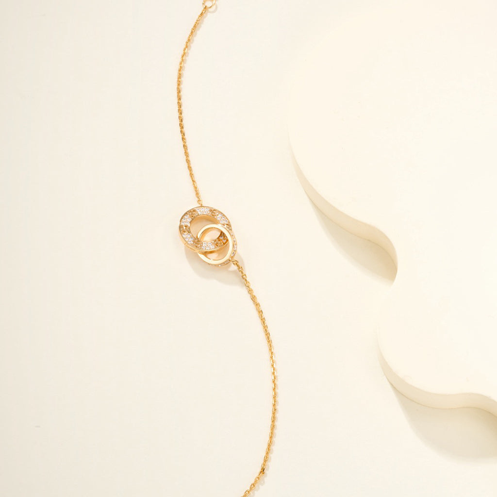 [⭐JeweliWhal]LOVE DOUBLE RING FULL DIAMOND BRACELET