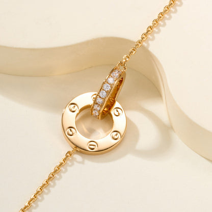 [⭐JeweliWhal]LOVE DOUBLE RING FULL DIAMOND BRACELET