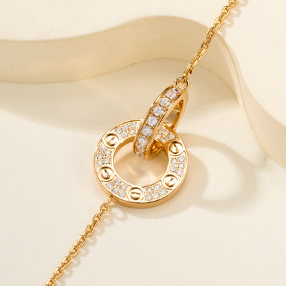[⭐JeweliWhal]LOVE DOUBLE RING FULL DIAMOND BRACELET