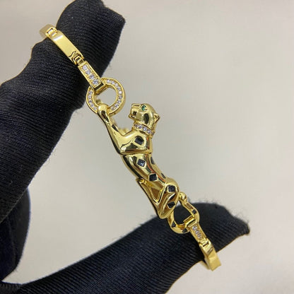 [⭐JeweliWhal]PANTHERE HALF DIAMOND ON CHAIN BRACELET