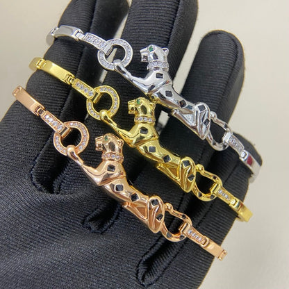 [⭐JeweliWhal]PANTHERE HALF DIAMOND ON CHAIN BRACELET