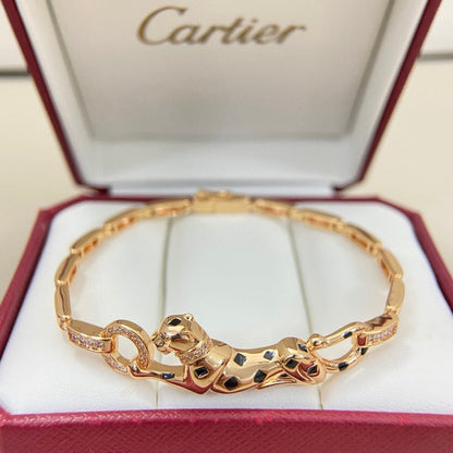 [⭐JeweliWhal]PANTHERE HALF DIAMOND ON CHAIN BRACELET