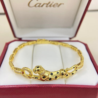 [⭐JeweliWhal]PANTHERE HALF DIAMOND ON CHAIN BRACELET