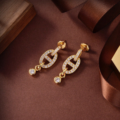 [LUXORA]HM CHAINE DIAMOND EARRINGS