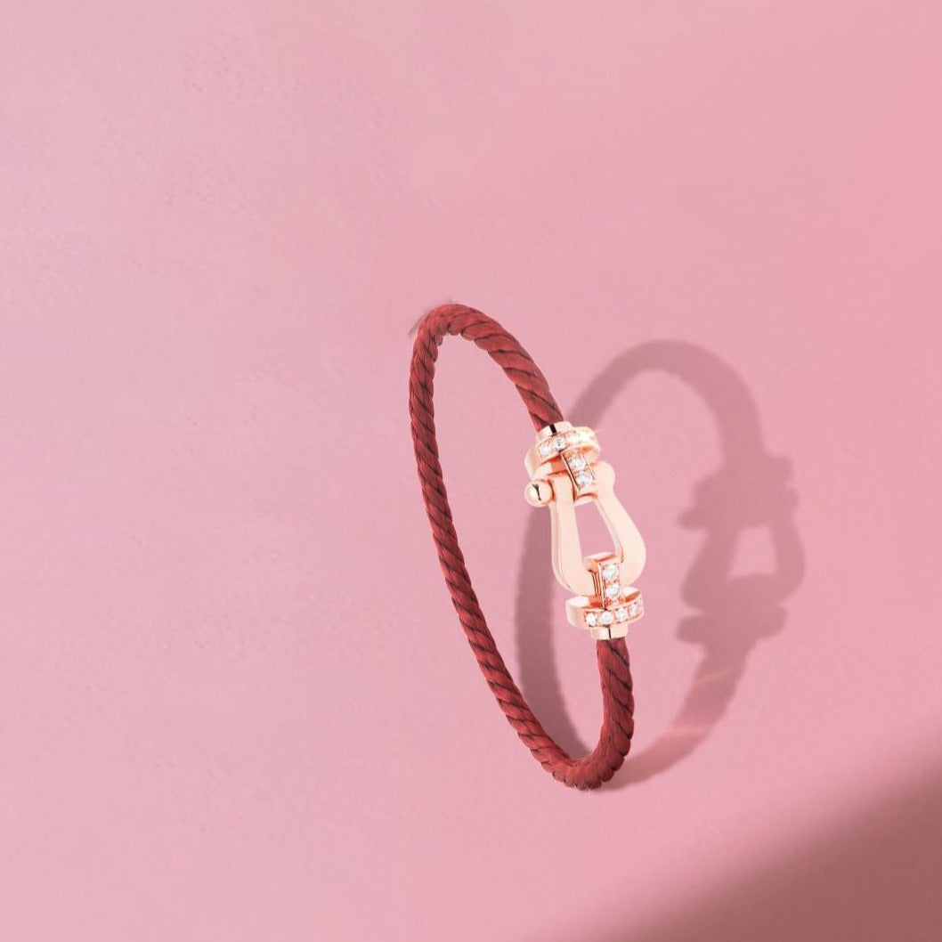 [LUXORA]FORCE 10 HALF DIAMOND PINK GOLD RED CORDERI LARGE AND MEDIUM MODEL
