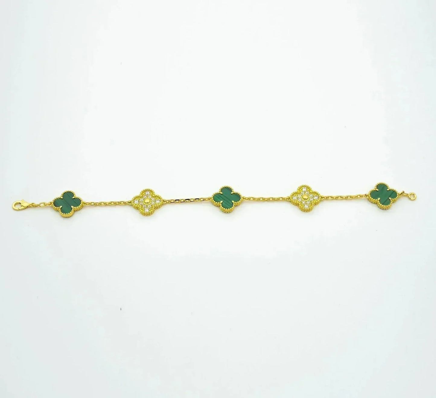 [LUXORA] CLOVER 5 MOTIF MALACHITE BRACELET COLLECTION