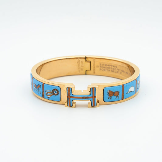 [LUXORA]H ARMBAND ROSÉGOLD BLAUE KERAMIK