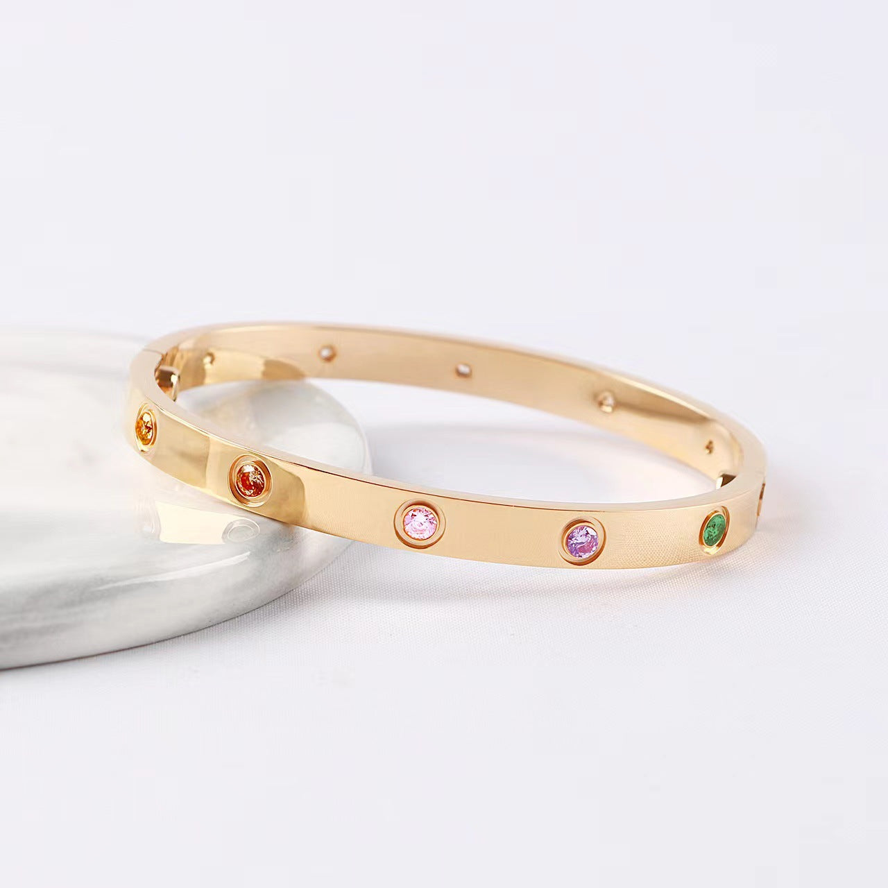 [LUXORA] 2026 RAINBOW LOVE BRACELET 6.1MM  10 DIAMONDS
