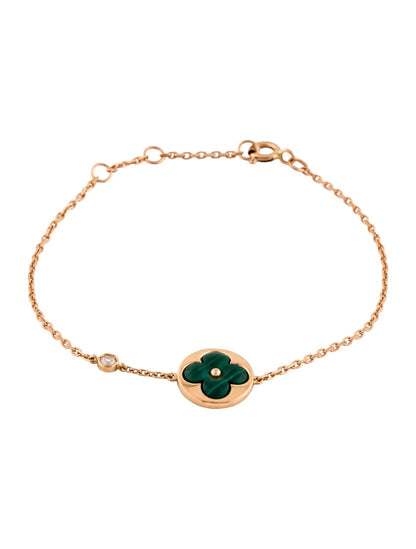 [LUXORA]SUN MALACHITE 1 DIAMOND PINK GOLD BRACELET
