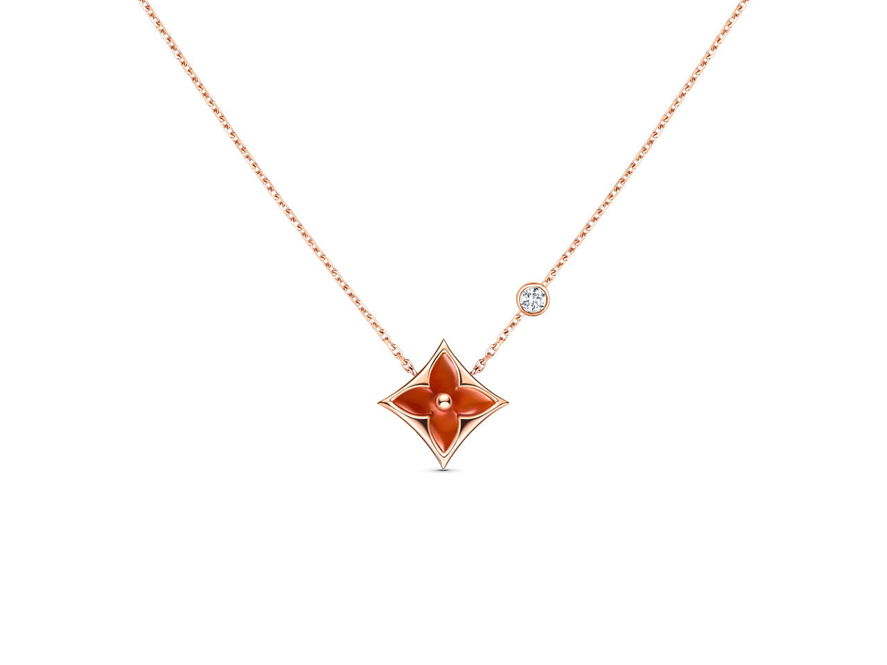 [LUXORA]STAR NECKLACE PINK GOLD 1 DIAMOND