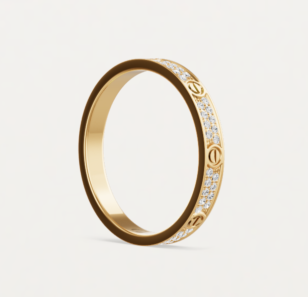 [LUXORA]LOVE RING 2.6mm-wide full-diamond ring Gold