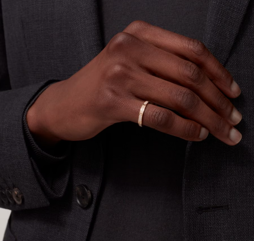 [LUXORA]LOVE RING 2.6mm-wide full-diamond ring Gold