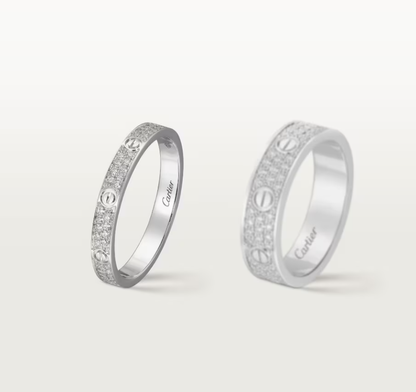 [LUXORA]LOVE RING 2.6mm-wide full-diamond ring silver