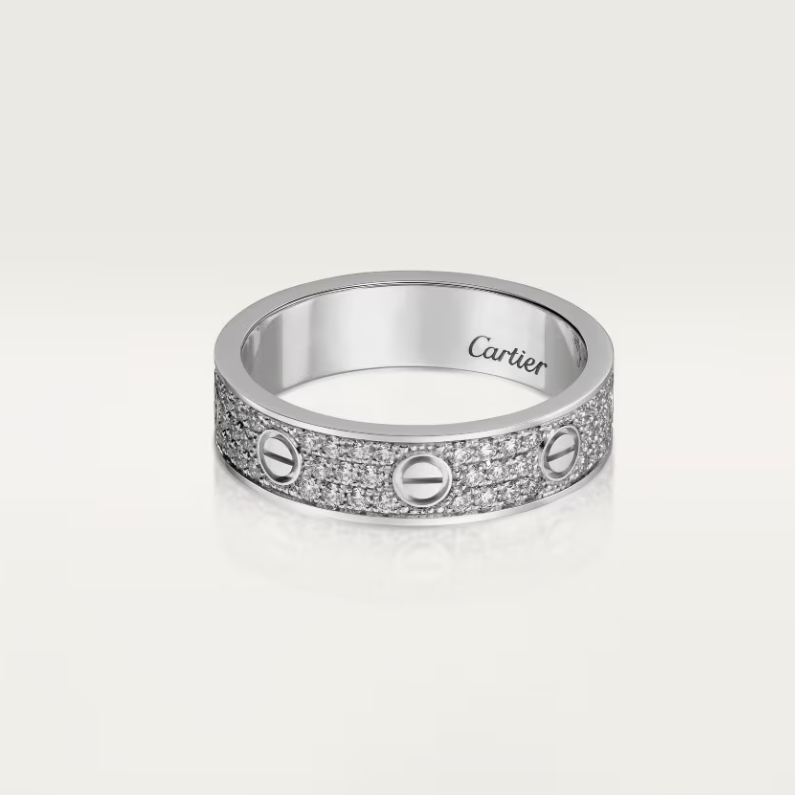 [LUXORA]LOVE RING 4mm-wide full-diamond ring silver