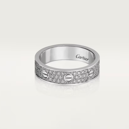 [LUXORA]LOVE RING 4mm-wide full-diamond ring silver