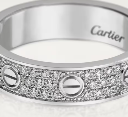 [LUXORA]LOVE RING 4mm-wide full-diamond ring silver