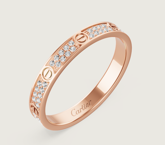 [LUXORA]LOVE RING 2.6mm-wide full-diamond ring Rose Gold