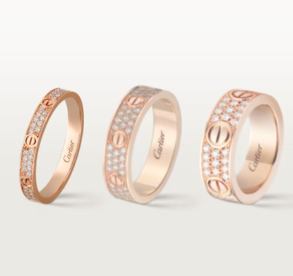 [LUXORA]LOVE RING 2.6mm-wide full-diamond ring Rose Gold