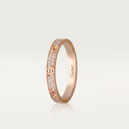 [LUXORA]LOVE RING 2.6mm-wide full-diamond ring Rose Gold