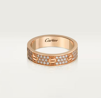 [LUXORA]LOVE RING 4mm-wide full-diamond ring Rose Gold