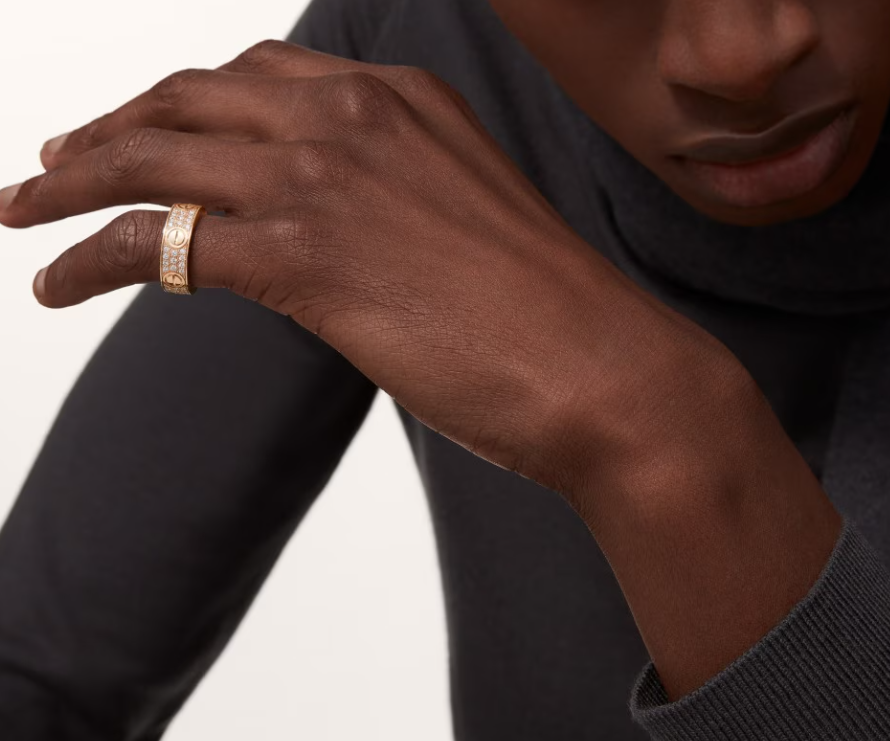 [LUXORA]LOVE RING 6.5mm-wide full-diamond ring Rose Gold