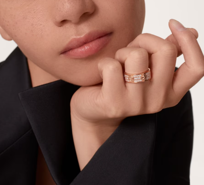 [LUXORA]LOVE RING 6.5mm-wide full-diamond ring Rose Gold