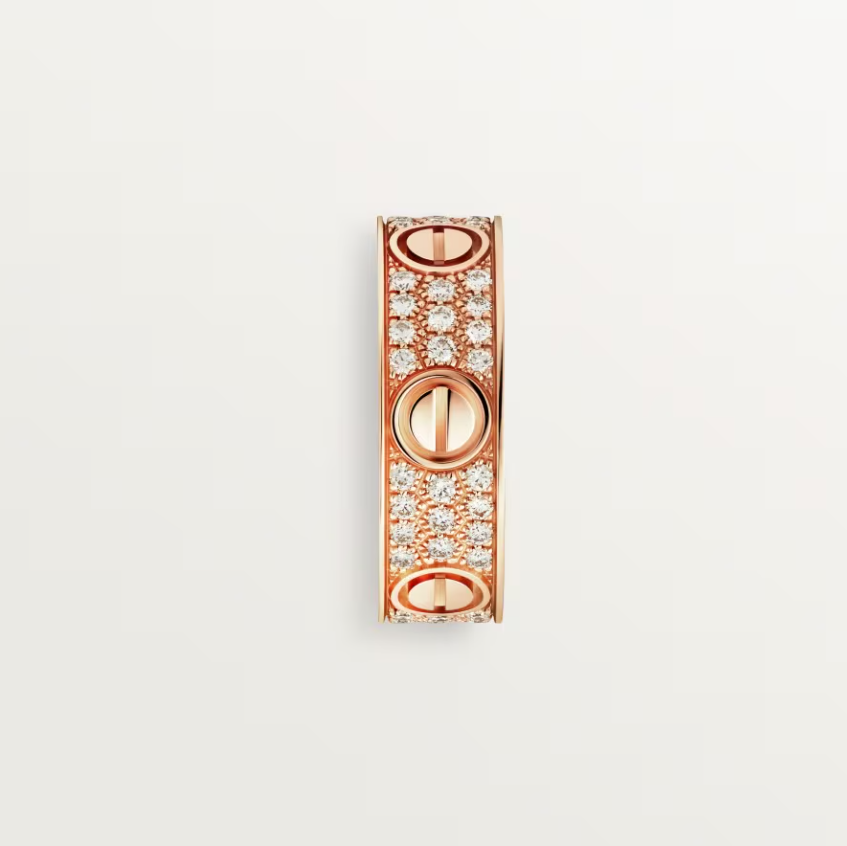 [LUXORA]LOVE RING 6.5mm-wide full-diamond ring Rose Gold