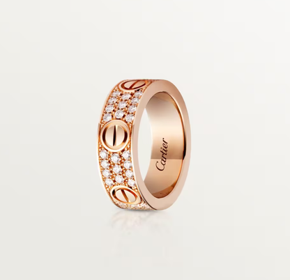 [LUXORA]LOVE RING 6.5mm-wide full-diamond ring Rose Gold